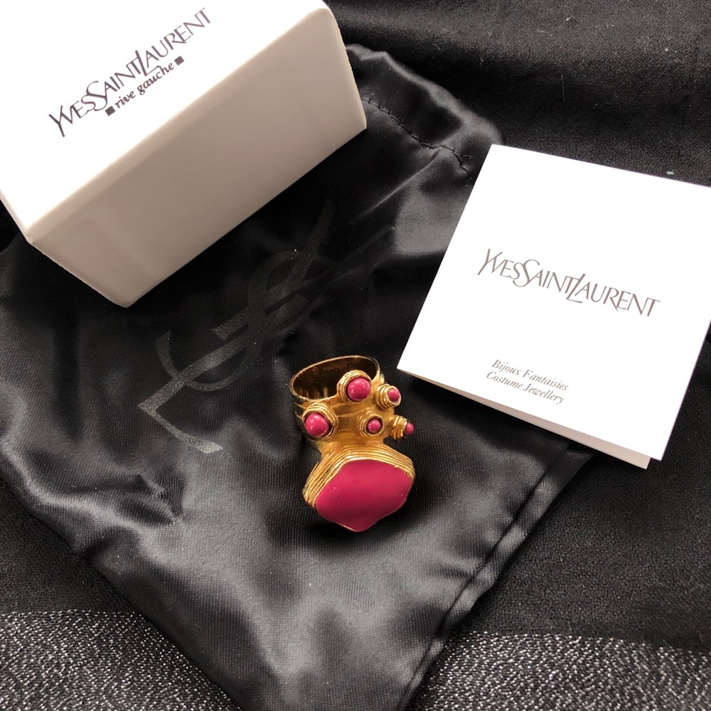 Yves Saint Laurent YSL Arty Oval chunky Ring with enamel